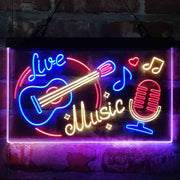 Live Music Guitar Room Deluxe App-Enabled 3-Color LED Light Sign - LED Gift Works