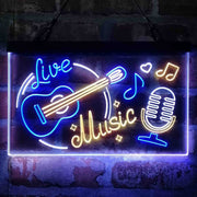 Live Music Guitar Room Deluxe App-Enabled 3-Color LED Light Sign - LED Gift Works