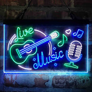 Live Music Guitar Room Deluxe App-Enabled 3-Color LED Light Sign - LED Gift Works