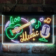 Live Music Guitar Room Deluxe App-Enabled 3-Color LED Light Sign - LED Gift Works