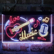 Live Music Guitar Room Deluxe App-Enabled 3-Color LED Light Sign - LED Gift Works