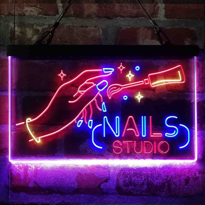 Nails Studio Beauty Salon Deluxe App-Enabled 3-Color LED Light Sign - LED Gift Works