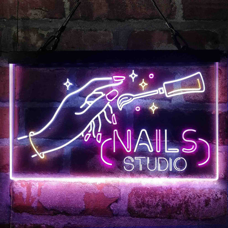 Nails Studio Beauty Salon Deluxe App-Enabled 3-Color LED Light Sign - LED Gift Works