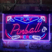 Play Pinball Here Game Room Deluxe App-Enabled 3-Color LED Light Sign - LED Gift Works