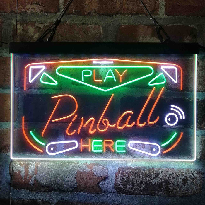 Play Pinball Here Game Room Deluxe App-Enabled 3-Color LED Light Sign - Way Up Gifts
