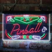 Play Pinball Here Game Room Deluxe App-Enabled 3-Color LED Light Sign - LED Gift Works