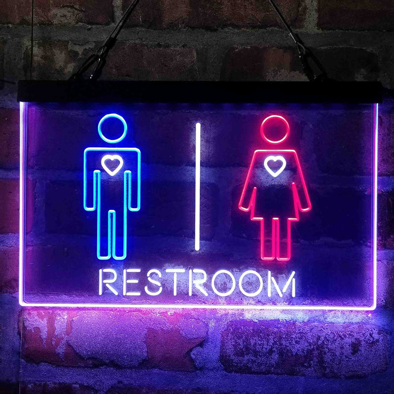 Restroom Toilet Men Women Unisex Deluxe App-Enabled 3-Color LED Light Sign - LED Gift Works