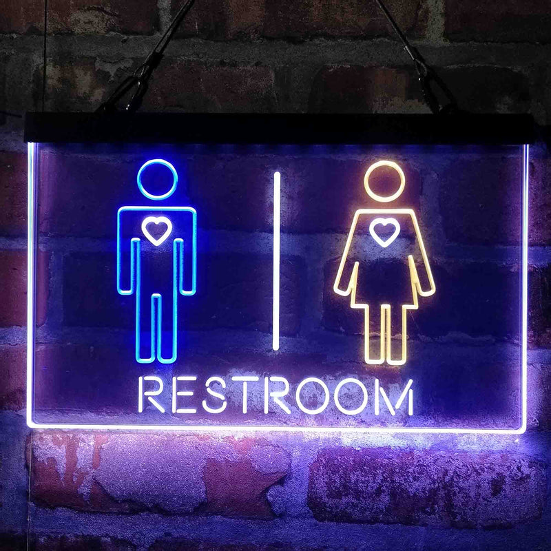 Restroom Toilet Men Women Unisex Deluxe App-Enabled 3-Color LED Light Sign - LED Gift Works