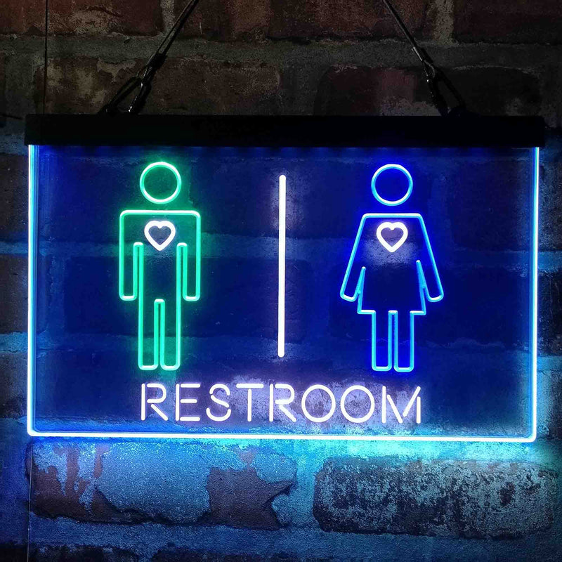 Restroom Toilet Men Women Unisex Deluxe App-Enabled 3-Color LED Light Sign - LED Gift Works