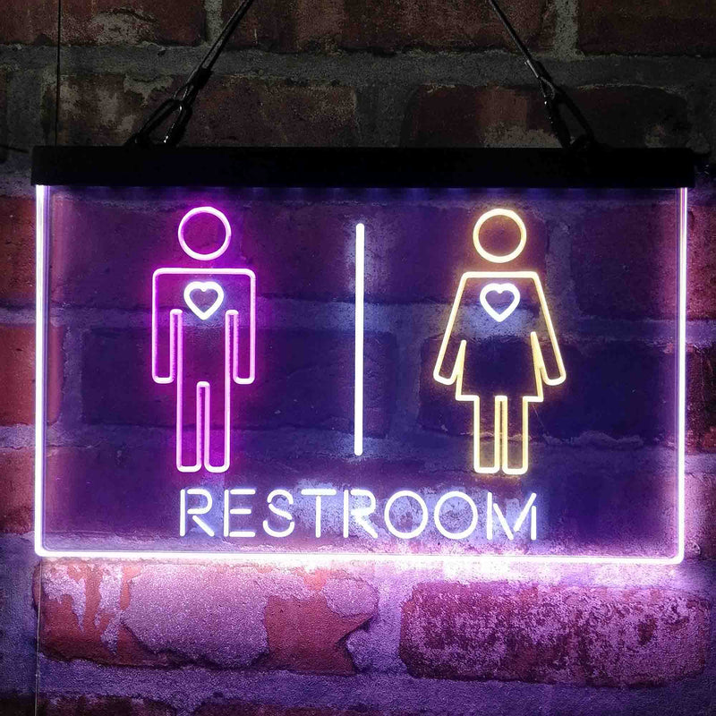 Restroom Toilet Men Women Unisex Deluxe App-Enabled 3-Color LED Light Sign - LED Gift Works