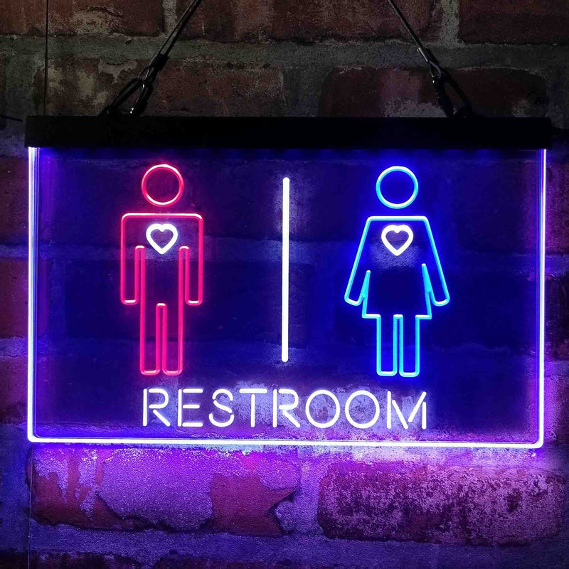 Restroom Toilet Men Women Unisex Deluxe App-Enabled 3-Color LED Light Sign - LED Gift Works