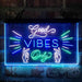 Good Vibes Only Victory Hand Deluxe App-Enabled 3-Color LED Light Sign - Way Up Gifts