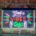 Good Vibes Only Victory Hand Deluxe App-Enabled 3-Color LED Light Sign - Way Up Gifts