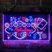 Welcome to Las Vegas Casino Beer Bar Deluxe App-Enabled 3-Color LED Light Sign - LED Gift Works