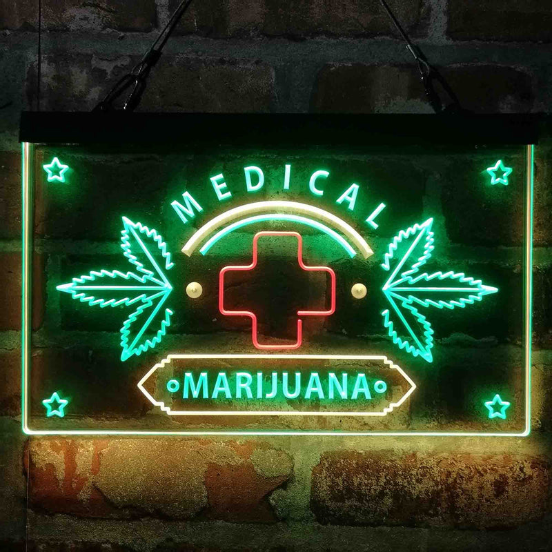 Medical Marijuana Cross Sold Here Deluxe App-Enabled 3-Color LED Light Sign - LED Gift Works