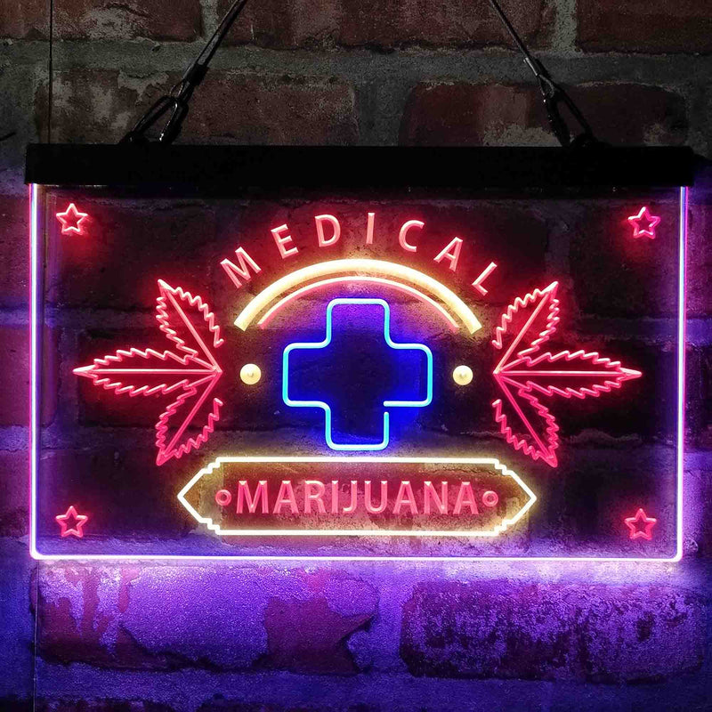Medical Marijuana Cross Sold Here Deluxe App-Enabled 3-Color LED Light Sign - LED Gift Works