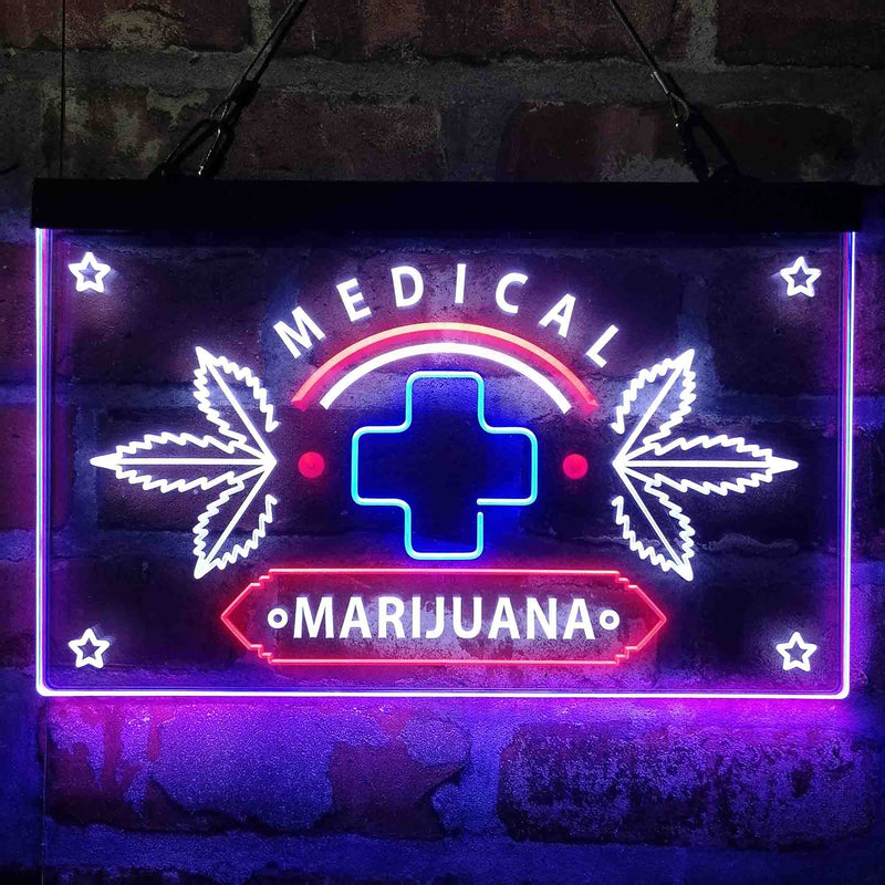 Medical Marijuana Cross Sold Here Deluxe App-Enabled 3-Color LED Light Sign - LED Gift Works