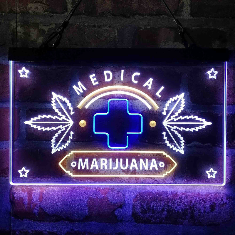 Medical Marijuana Cross Sold Here Deluxe App-Enabled 3-Color LED Light Sign - LED Gift Works