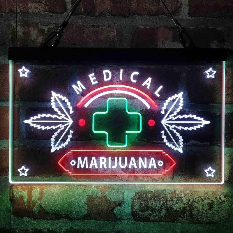 Medical Marijuana Cross Sold Here Deluxe App-Enabled 3-Color LED Light Sign - LED Gift Works