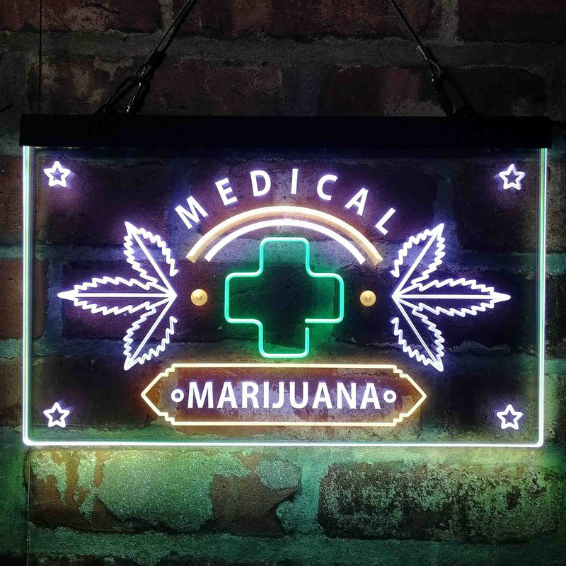 Medical Marijuana Cross Sold Here Deluxe App-Enabled 3-Color LED Light Sign - LED Gift Works