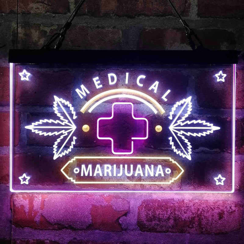 Medical Marijuana Cross Sold Here Deluxe App-Enabled 3-Color LED Light Sign - LED Gift Works