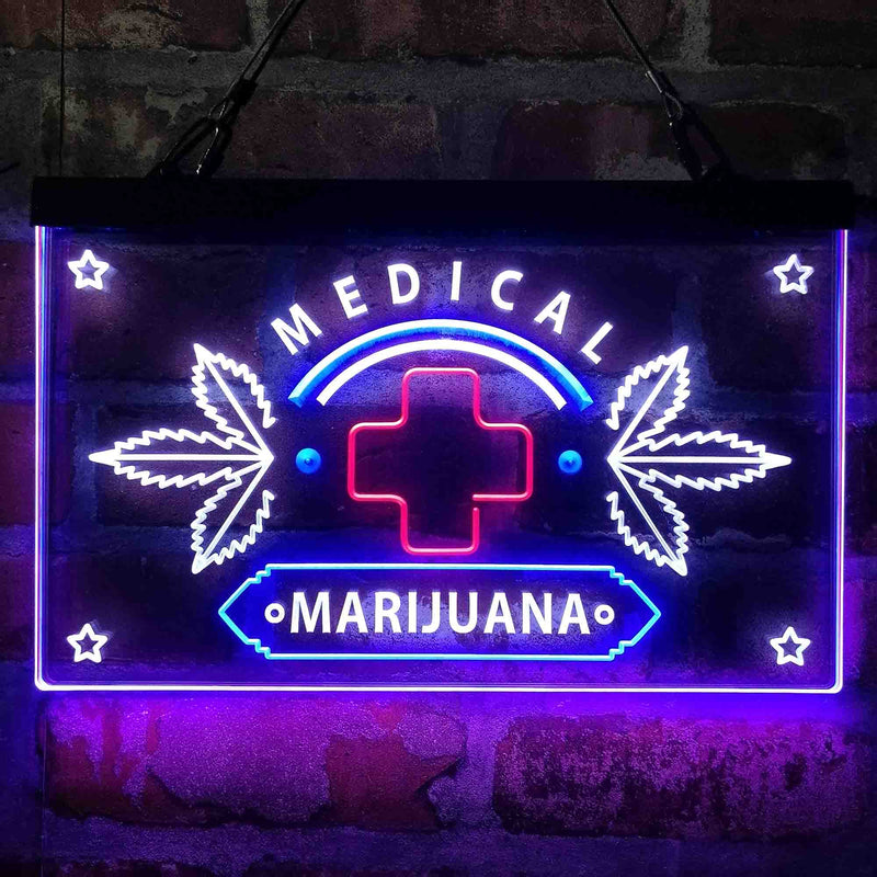 Medical Marijuana Cross Sold Here Deluxe App-Enabled 3-Color LED Light Sign - LED Gift Works