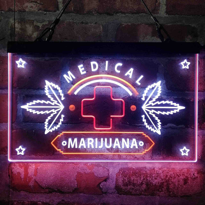 Medical Marijuana Cross Sold Here Deluxe App-Enabled 3-Color LED Light Sign - LED Gift Works