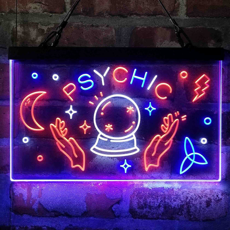 Psychic Reader Star Moon Boutique Deluxe App-Enabled 3-Color LED Light Sign | LED Wall Decor - LED Gift Works