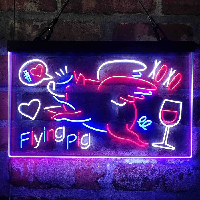 BBQ Flying Pig Decoration Deluxe App-Enabled 3-Color LED Light Sign - Way Up Gifts