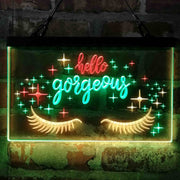 Hello Gorgeous Eyelash Room Deluxe App-Enabled 3-Color LED Light Sign - LED Gift Works
