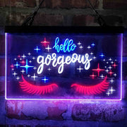 Hello Gorgeous Eyelash Room Deluxe App-Enabled 3-Color LED Light Sign - LED Gift Works
