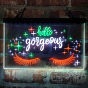 Hello Gorgeous Eyelash Room Deluxe App-Enabled 3-Color LED Light Sign - LED Gift Works