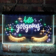 Hello Gorgeous Eyelash Room Deluxe App-Enabled 3-Color LED Light Sign - LED Gift Works