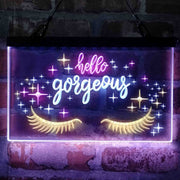 Hello Gorgeous Eyelash Room Deluxe App-Enabled 3-Color LED Light Sign - LED Gift Works