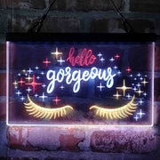 Hello Gorgeous Eyelash Room Deluxe App-Enabled 3-Color LED Light Sign - LED Gift Works