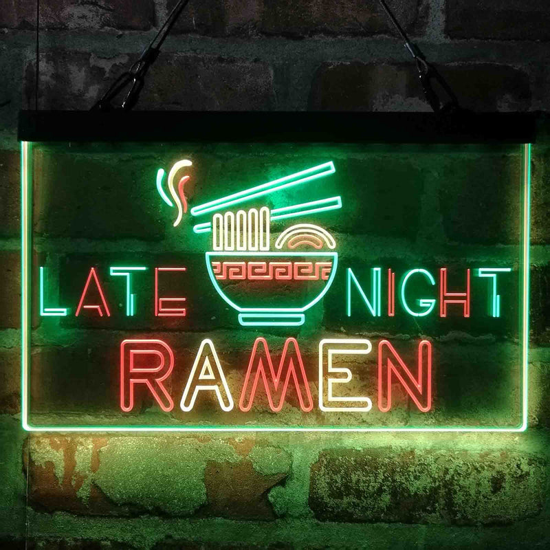 Late Night Ramen Shop Deluxe App-Enabled 3-Color LED Light Sign | LED Wall Decor - LED Gift Works