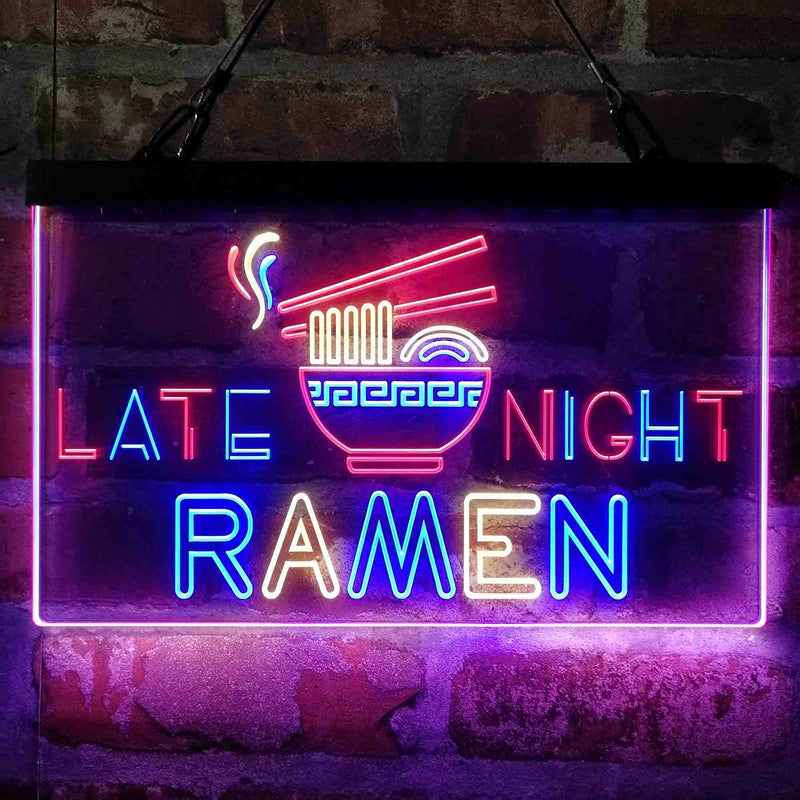 Late Night Ramen Shop Deluxe App-Enabled 3-Color LED Light Sign | LED Wall Decor - LED Gift Works