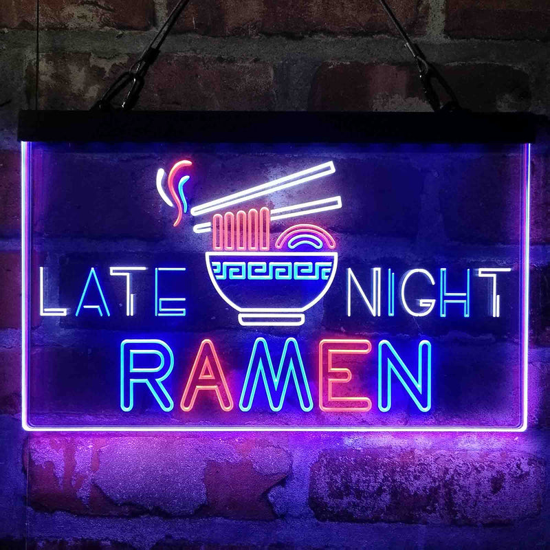 Late Night Ramen Shop Deluxe App-Enabled 3-Color LED Light Sign | LED Wall Decor - LED Gift Works