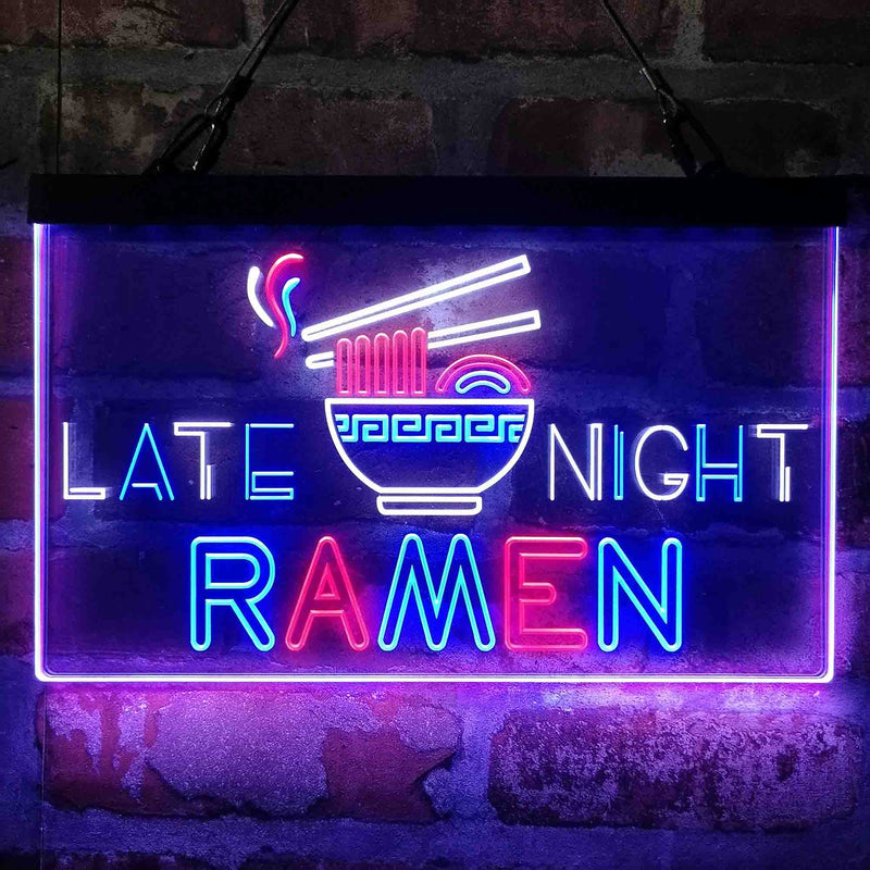 Late Night Ramen Shop Deluxe App-Enabled 3-Color LED Light Sign | LED Wall Decor - LED Gift Works