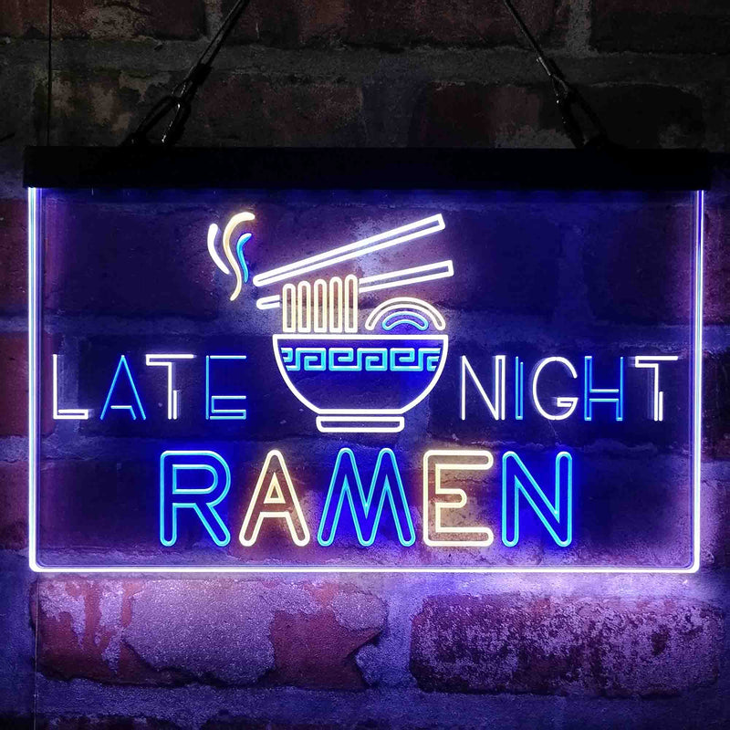 Late Night Ramen Shop Deluxe App-Enabled 3-Color LED Light Sign | LED Wall Decor - LED Gift Works