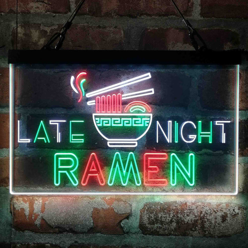 Late Night Ramen Shop Deluxe App-Enabled 3-Color LED Light Sign | LED Wall Decor - LED Gift Works