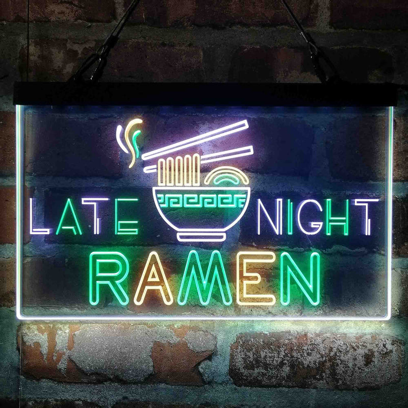Late Night Ramen Shop Deluxe App-Enabled 3-Color LED Light Sign | LED Wall Decor - LED Gift Works