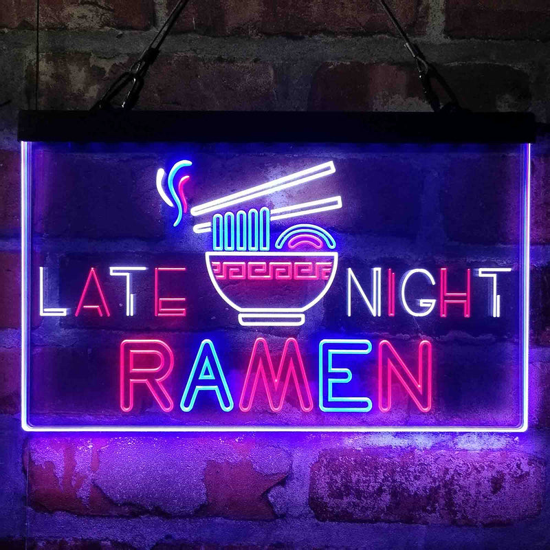 Late Night Ramen Shop Deluxe App-Enabled 3-Color LED Light Sign | LED Wall Decor - LED Gift Works