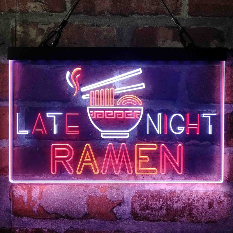 Late Night Ramen Shop Deluxe App-Enabled 3-Color LED Light Sign | LED Wall Decor - LED Gift Works