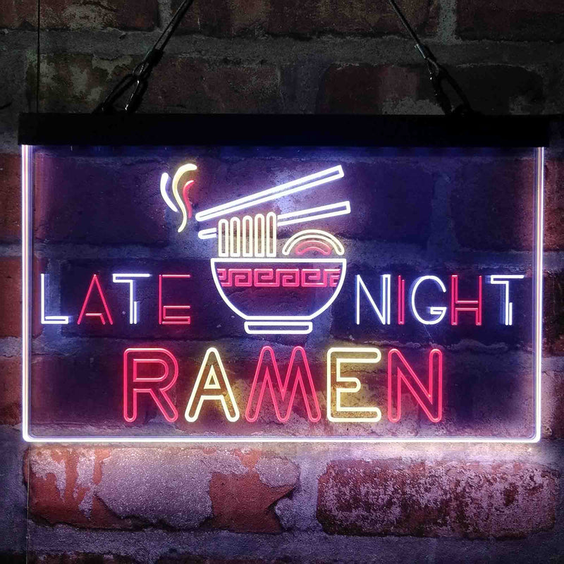 Late Night Ramen Shop Deluxe App-Enabled 3-Color LED Light Sign | LED Wall Decor - LED Gift Works