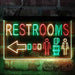 Restroom Toilet Men Women Left Arrow Deluxe App-Enabled 3-Color LED Light Sign - Way Up Gifts