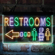Restroom Toilet Men Women Left Arrow Deluxe App-Enabled 3-Color LED Light Sign - LED Gift Works