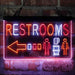 Restroom Toilet Men Women Left Arrow Deluxe App-Enabled 3-Color LED Light Sign - Way Up Gifts