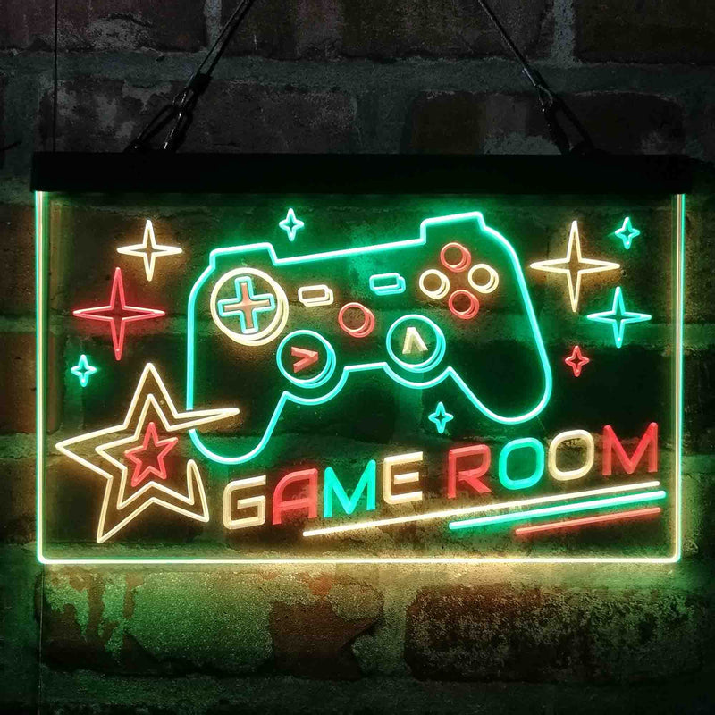Game Room Console Controller Video Deluxe App-Enabled 3-Color LED Light Sign - LED Gift Works