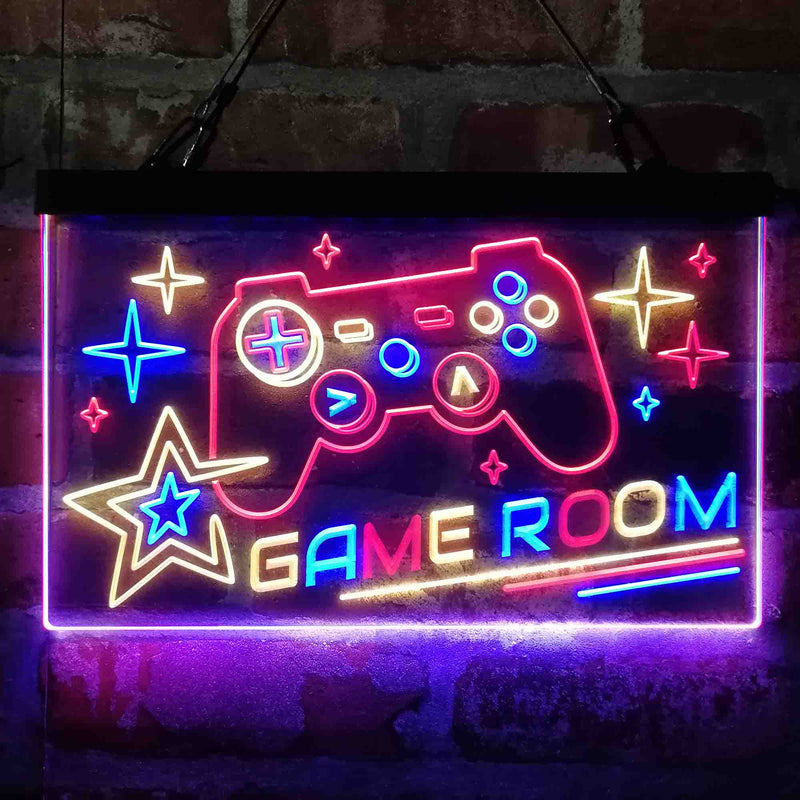 Game Room Console Controller Video Deluxe App-Enabled 3-Color LED Light Sign - LED Gift Works